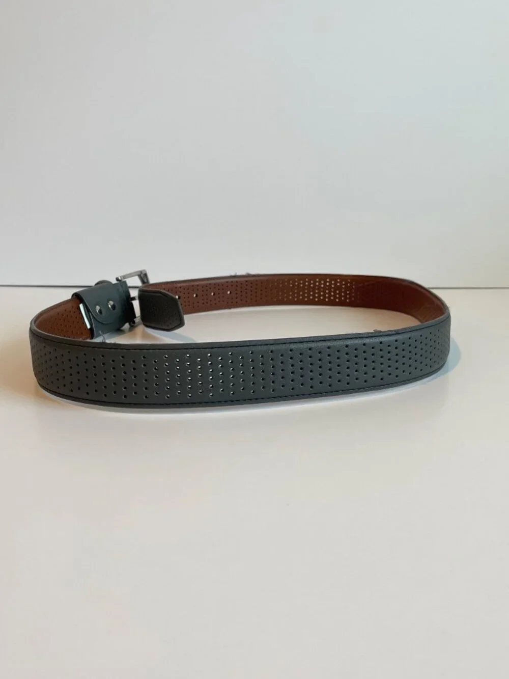 Greg Norman Men’s Grey Leather Belt Size 36 Golf